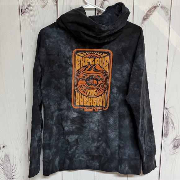 The North Face Cali Roots Hoodie Women’s Large Black Tie-Dye GUC - Picture 5 of 12